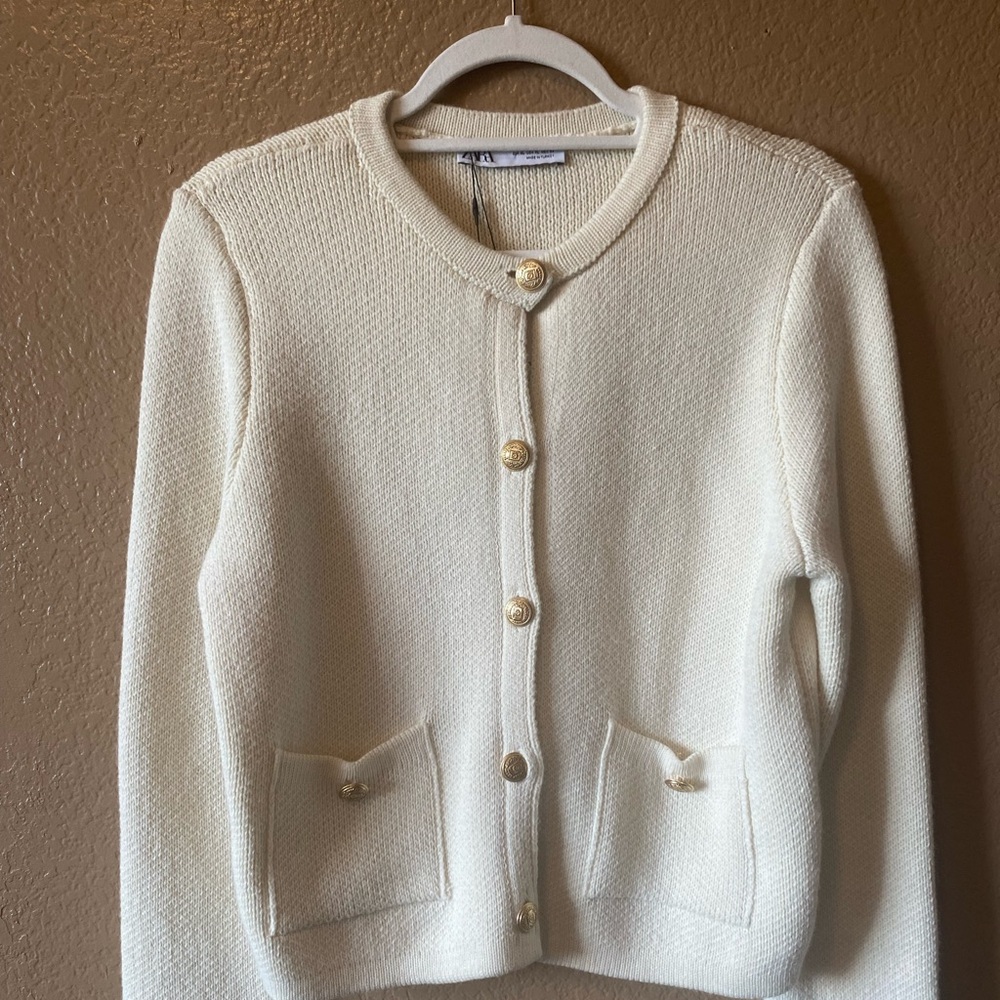 Zara Textured Knit Jacket Cardigan
